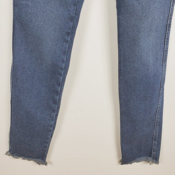 Free People High Rise Jeggings In Deep Indigo Blue With A Frayed Hem Sz 29 NWT - Picture 5 of 11
